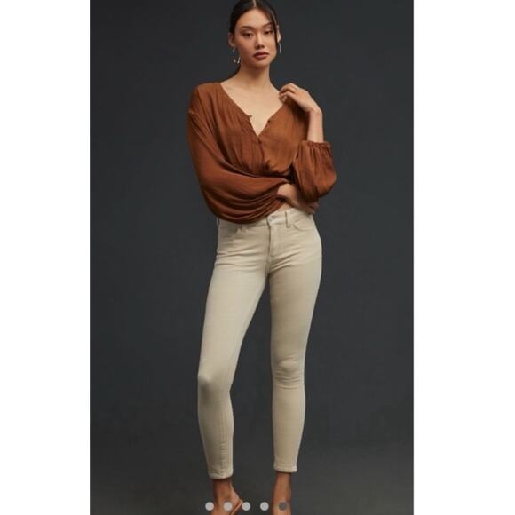 Pilcro by Anthropologie Pants - Pilcro by Anthropologie High-Rise Skinny Ivory Corduroy Pants Size 27 Minimalist